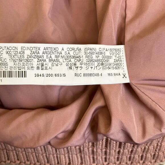 Zara TRF Sz S Faux Shearling Bomber Jacket in Mauve Fuzzy Zip-up Boho Warm - Picture 13 of 16